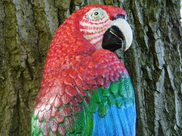 Red Parrot XL - Cast iron - Colourful Wall Decoration