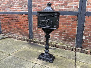 Beautiful standing heavy black cast iron mailbox, rock solid!!