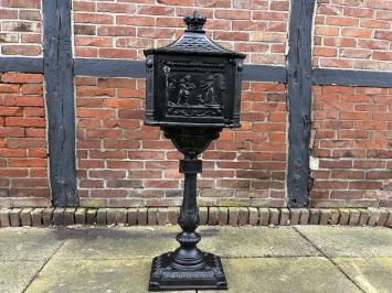 Beautiful standing heavy black cast iron mailbox, rock solid!!