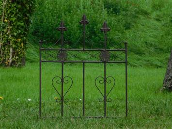 Zaun mit französischen Lilien - Schmiedeeisen - Dunkelbraun - Dekorativer Zaun