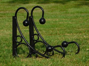 Set of 2 Shelf supports - Corner supports - Black Rust - Iron