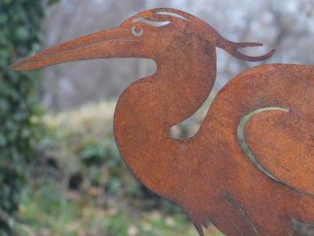 Tuinsteker Reiger - silhouet - rust metal