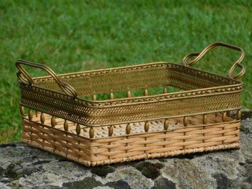 LAST: Vintage Basket of Cane and Iron - Antique Design