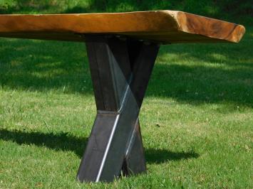 Robust garden bench - Suar Wood - 210 cm - Steel Frame