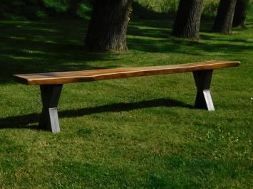 Robust garden bench - Suar Wood - 210 cm - Steel Frame