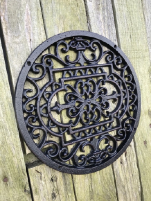 Grille round - Mandala, cast iron antique brown, air grille