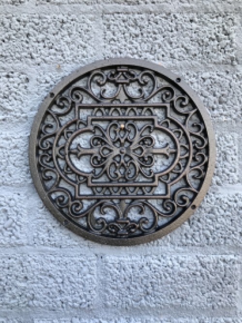 Grille round - Mandala, cast iron antique brown, air grille