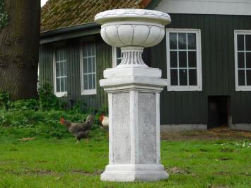 Round Flowerpot on Pedestal - 83 cm - Stone