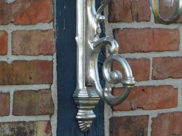 LAST: Antique Ship's Lamp - nickel-plated brass - wall lamp - ornate arm