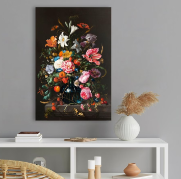 Painting Still Life - Flowers on Vase - 90 x 60 cm