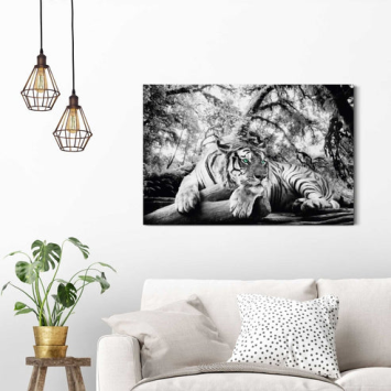 Painting Tiger - 90 x 60 - Black and white