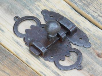 Decorative sliding lock - Door hardware - Rusty - Iron - Furniture hardware