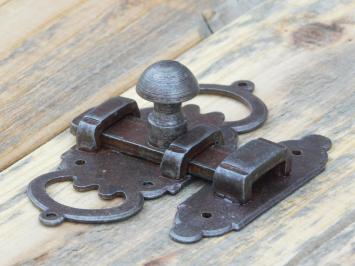 Decorative sliding lock - Door hardware - Rusty - Iron - Furniture hardware