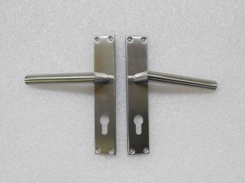 Set Door Hardware Long Plates - PC 72 - Brushed Stainless Steel