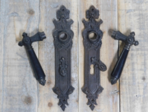 Top door finishes by this antique style brown door hardware room door retro fitting Handles set long plate with ebony handles to the handles...: LAST!!!