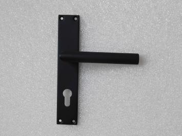 Set of Door Hardware with Long Plates - PC 72 - Grainy Black