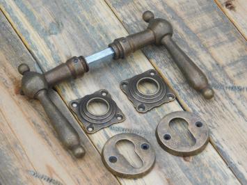 Set Door Hardware PZ - Handles and Rosettes - Brushed Brass