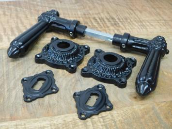 Set of door hardware - black - BB Castle - iron