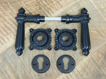 Set of door hardware PZ - black - iron