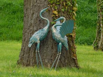 Set of Herons - Turquoise with Gold - Metal