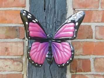 Set of 3 butterflies - full colour - metal - wall decoration