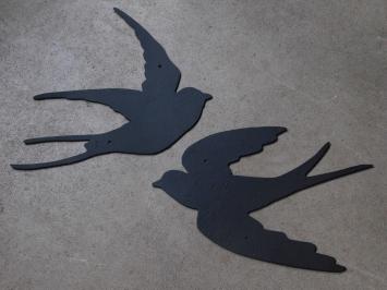 Set of 2 Swallows - silhouette - metal matt black - wall deco