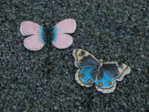 Vlinder kapstok blauw - handgemaakt van metaal