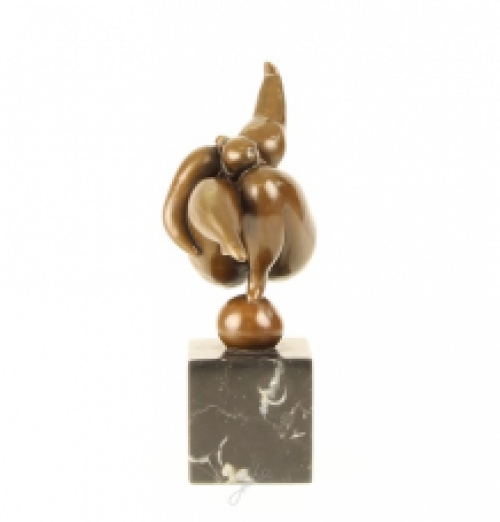 A bronze statue/sculpture of a dancing nude woman in modernist style