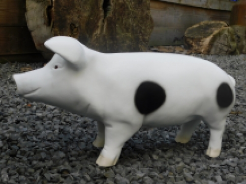 Sparschwein - weiß mit schwarzen Punkten - Polystone