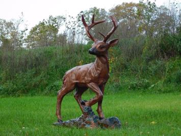 Standing Deer XL - Brown - Polystone - 110 cm high