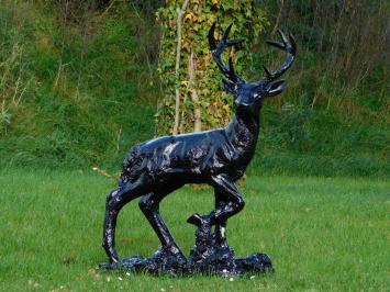 Standing Deer XL - Black - Polystone - 110 cm high