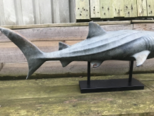 This shark is very special on its stand, beautiful to look at, very decorative!!