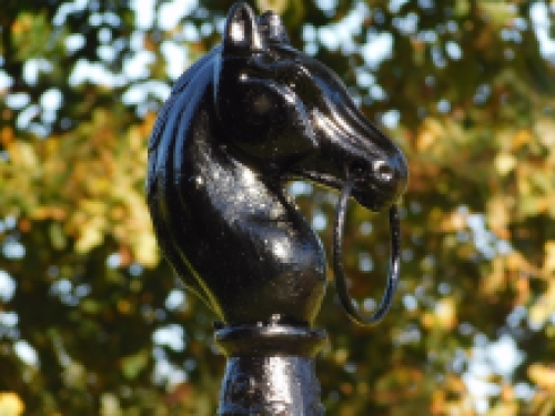 Stand post with horse head - black - cast iron, Last one!