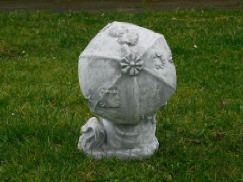 Statue child with dog - solid stone