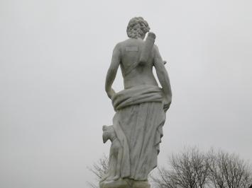 Garden Statue Saint Hubert on Pedestal - 205 cm - Stone