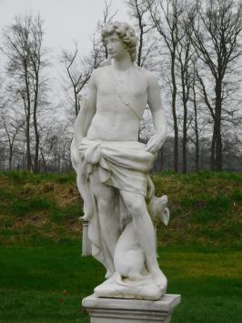 Garten Statue Saint Hubert auf Sockel - 205 cm - Stein