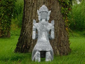 Statue Temple Keeper - Grey with White - Polystone