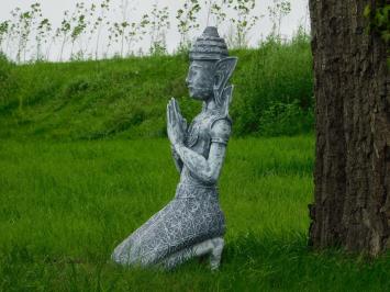 Statue Temple Keeper - Grey with White - Polystone