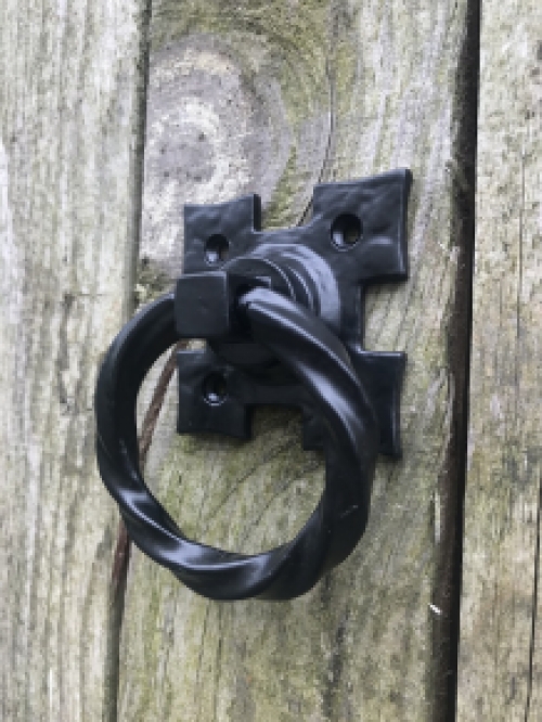 A set of pull handles for the door, for example, cast iron - matt black