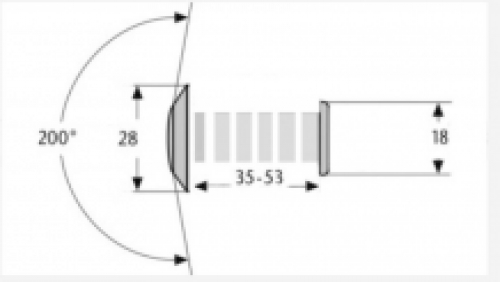 Deurspion - Messing Verchroomd - 35-60 mm - Gezichtsveld 180°