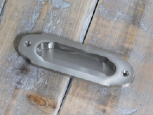 Sliding door handle - matt nickel - bowl handle