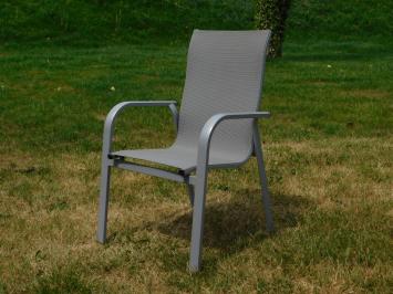 Still 2 in stock: Garden chair - Silver grey - Aluminium with Textileen - Stackable