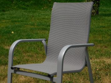 Still 2 in stock: Garden chair - Silver grey - Aluminium with Textileen - Stackable