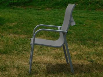 Still 2 in stock: Garden chair - Silver grey - Aluminium with Textileen - Stackable