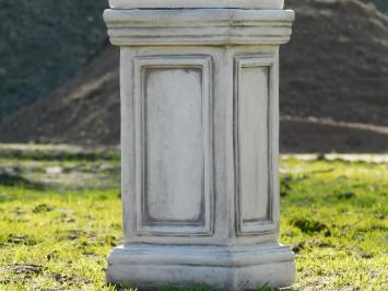 Gartenvase mit Blättern auf Sockel - 77 cm - Stein