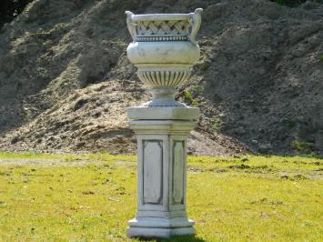 Gartenvase mit Ähren auf Sockel - 110 cm - Stein 