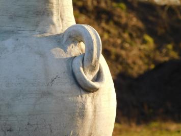 Garden Vase with Rings on Pedestal - 135 cm - Solid Stone