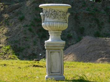 Garden Vase with Grapes on Pedestal - 97 cm - Stone