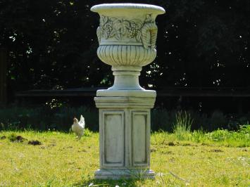 Garden Vase with Grapes on Pedestal - 97 cm - Stone