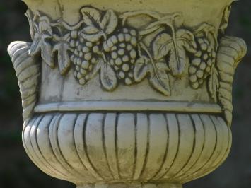 Garden Vase with Grape Bunches - 50 cm - Stone